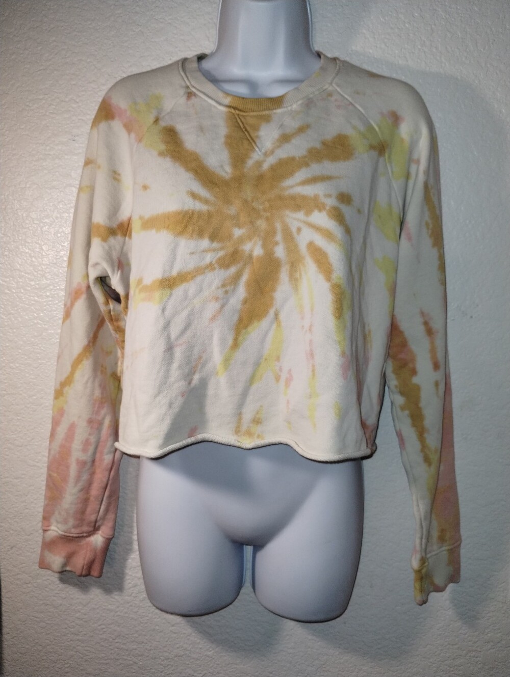 MOTHER The Loafer Crop Fray Coral Hazel Lemon Size XS